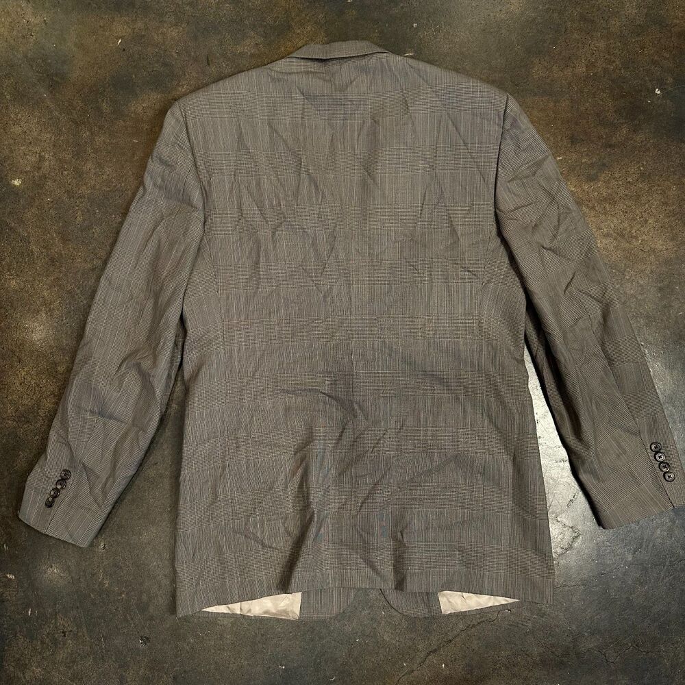 Portofolio Perry Ellis Mens Blazer Sport Coat Gray Beige 100% Wool USA Made - Picture 2 of 11